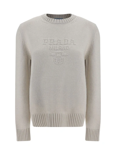 Shop Prada Sweater In Beige