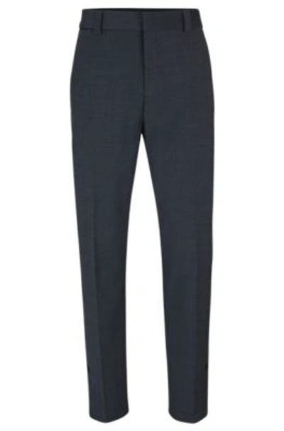 Shop Hugo Slim-fit Trousers With Press-stud Side Seams In Dark Grey
