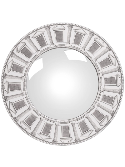 Shop Fornasetti Architettura Convex Mirror In Black