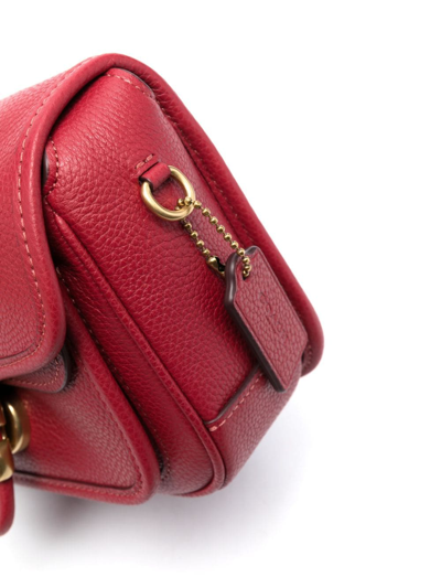 Shop Coach Tabby Leather Crossbody Bag In Red