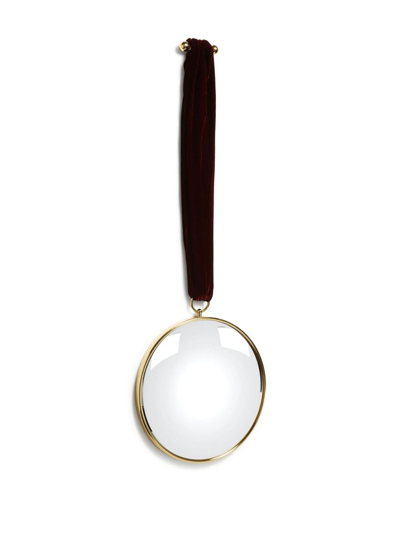 Fornasetti Convex Mirror With Velvet Ribbon In Black