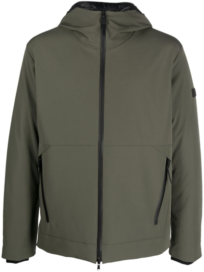 Shop Peuterey Logo-patch Hooded Jacket In Green