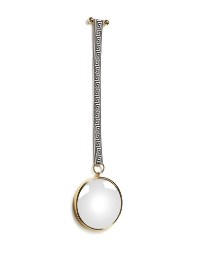 Fornasetti Convex Mirror With Velvet Ribbon In Gold