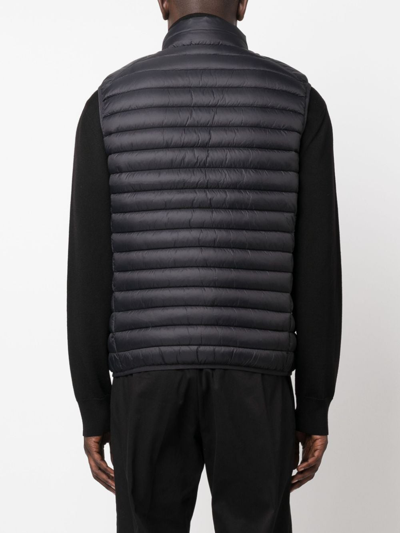 Save The Duck Logo-patch Padded Gilet In Black