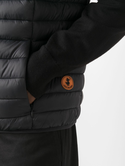Shop Save The Duck Logo-patch Padded Gilet In Black