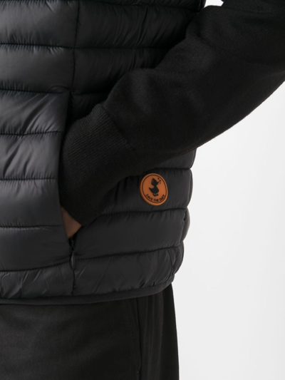 Save The Duck Logo-patch Padded Gilet In Black