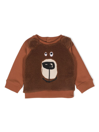 Shop Stella Mccartney Bear-print Fleece Sweatshirt In Brown