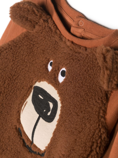 Shop Stella Mccartney Bear-print Fleece Sweatshirt In Brown