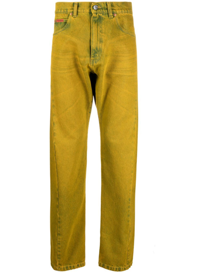 Shop Martine Rose High-rise Straight-leg Jeans In Yellow