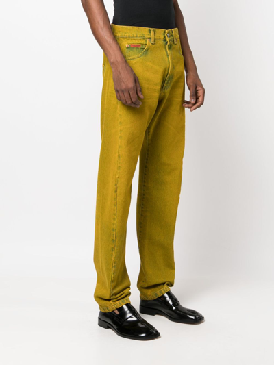 Shop Martine Rose High-rise Straight-leg Jeans In Yellow