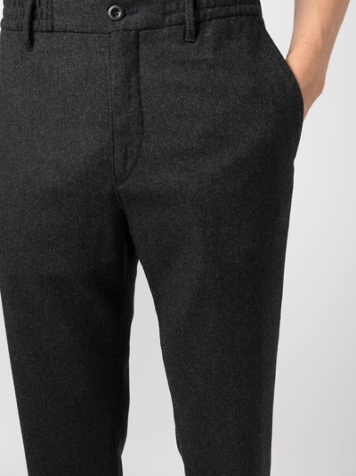 Shop Incotex Straight-leg Wool-blend Trousers In Grey