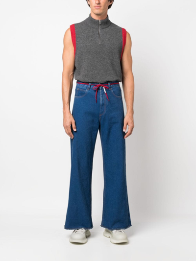 Marni Flared Trousers In Blue
