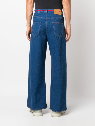 Shop Marni Mid-rise Wide-leg Jeans In Blue