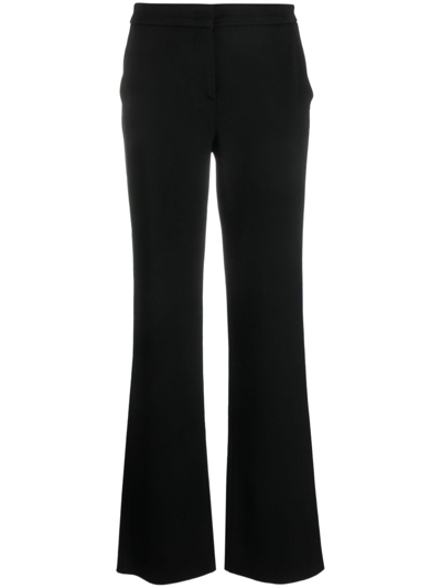 Shop Giorgio Armani Tailored Straight-leg Wool Trousers In Black