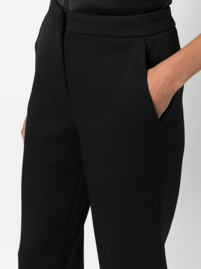Shop Giorgio Armani Tailored Straight-leg Wool Trousers In Black
