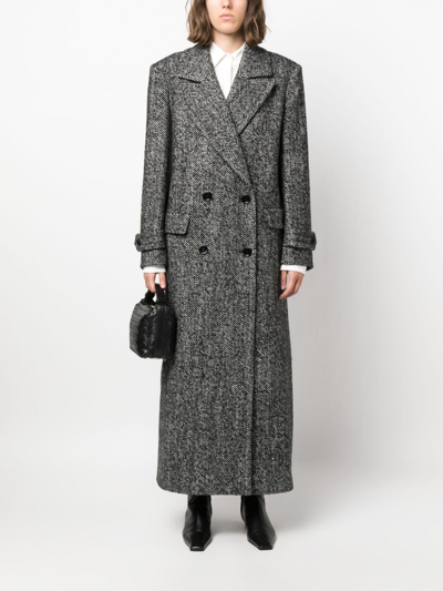 Tagliatore Julia Herringbone Maxi Coat In Grey | ModeSens