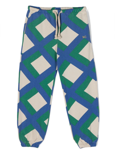 Shop Bobo Choses Geometric-print Cotton Track Pants In Blue