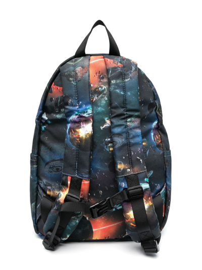 Shop Molo Space Fantasy-print Backpack In Blue