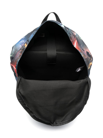 Shop Molo Space Fantasy-print Backpack In Blue