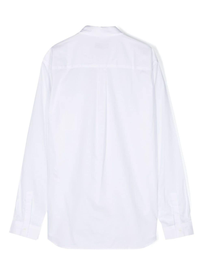 Shop Dondup Logo-plaque Cotton Shirt In White