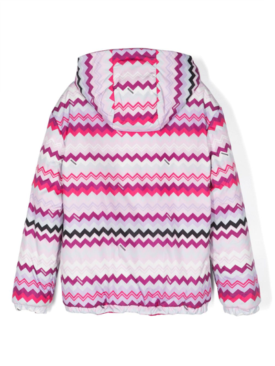 Missoni Zigzag-pattern Hooded Jacket In Pink
