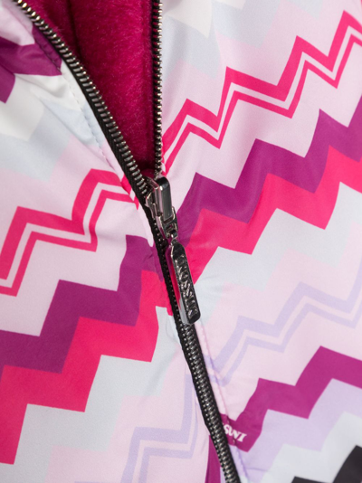Missoni Zigzag-pattern Hooded Jacket In Pink