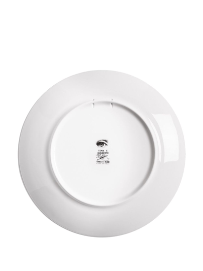 Fornasetti Tema E Variazioni N.195 Hand-decorated Wall Plate In White