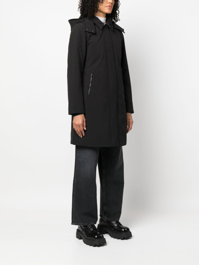Shop Woolrich Hooded Parka Coat In Black