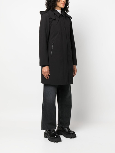 Woolrich Hooded Parka Coat In Black