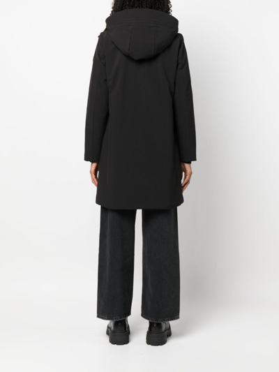 Woolrich Hooded Parka Coat In Black