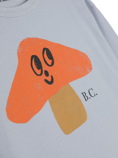 Shop Bobo Choses Mushroom-print Long-sleeve T-shirt In Blue