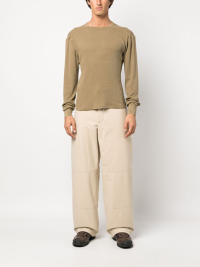 Shop Entire Studios Round-neck Organic Cotton Jumper In Neutrals