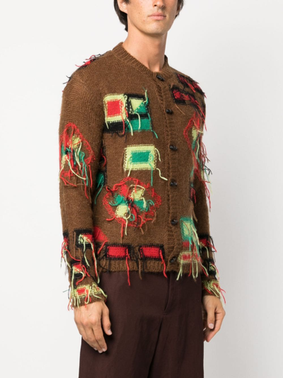 Shop Andersson Bell Village Intarsia-knit Cardigan In Brown