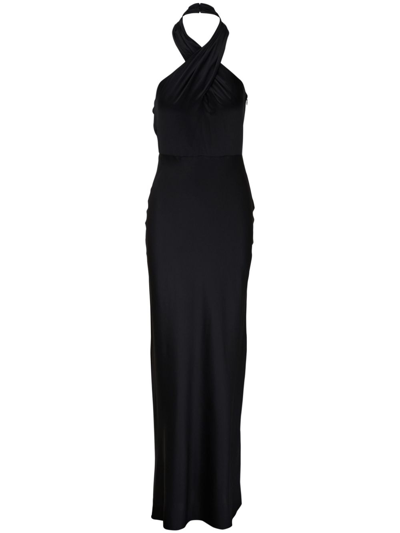 Shop Veronica Beard Alberta Crossover-neck Dress In Black