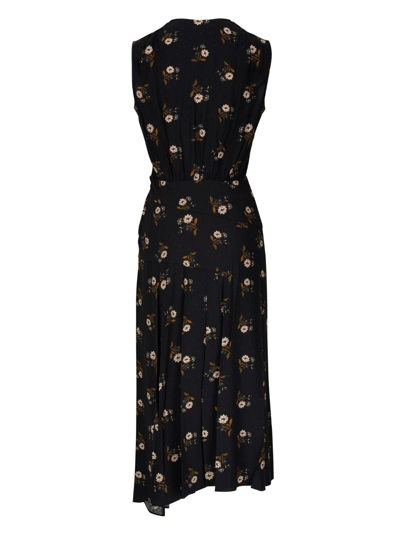 Shop Veronica Beard Wixson Floral-print Dress In Black