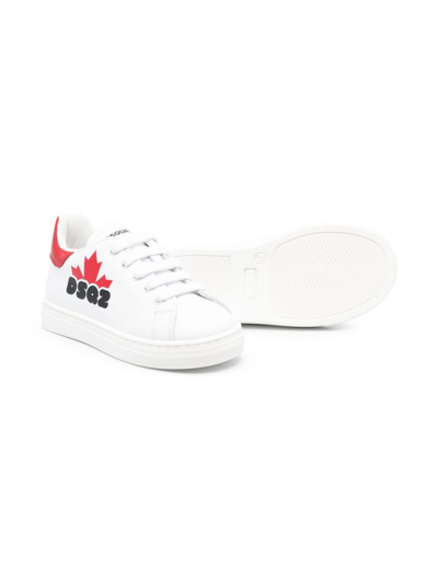 Shop Dsquared2 Logo-patch Lace-up Sneakers In White