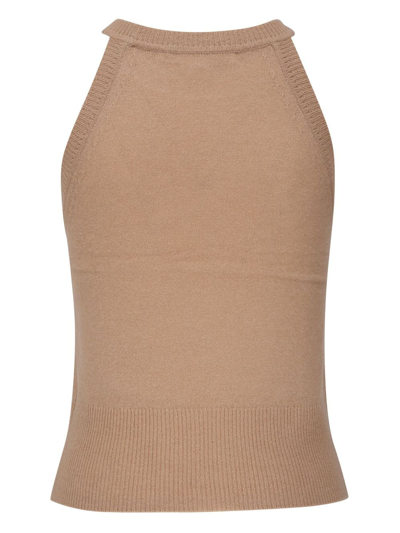 Shop Veronica Beard Wide-knit Cashmere Knitted Top In Neutrals
