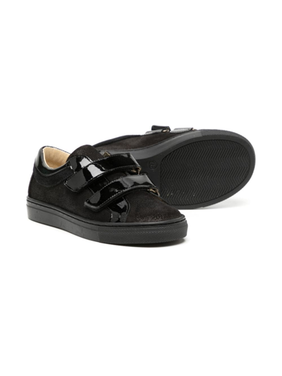 Shop Andanines Touch-strap Patent Leather Sneakers In Black