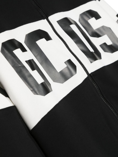 Shop Gcds Logo-print Cotton Bomber Jacket In Black
