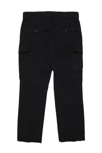 Shop Diesel Pjoffe Trousers  Gabardine Cargo Pants With Pockets In Black