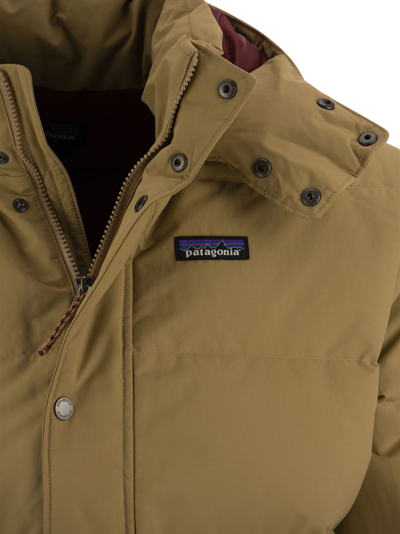 Shop Patagonia Downdrift - Hooded Jacket In Hazelnut