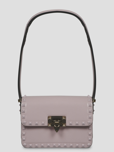 Shop Valentino Small Rockstud23 Shoulder Bag In Pink & Purple