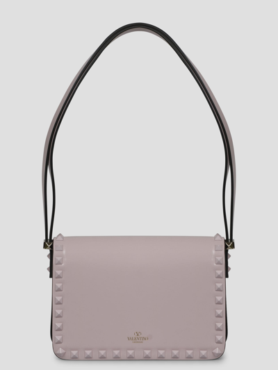 Shop Valentino Small Rockstud23 Shoulder Bag In Pink & Purple