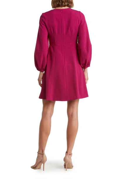 Eliza J Long Sleeve A-line Dress In Magenta