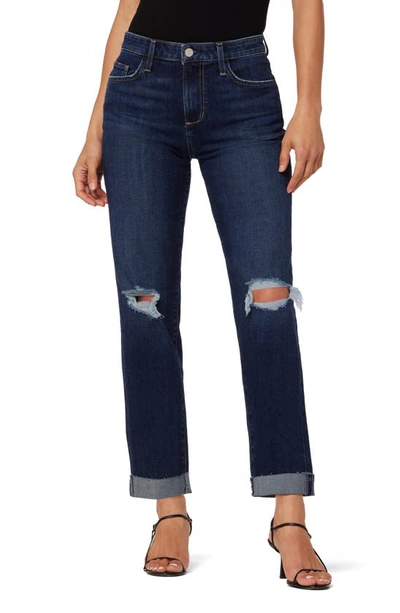 Shop Joe's The Niki Ripped Roll Hem Boyfriend Nonstretch Jeans In Biloxi