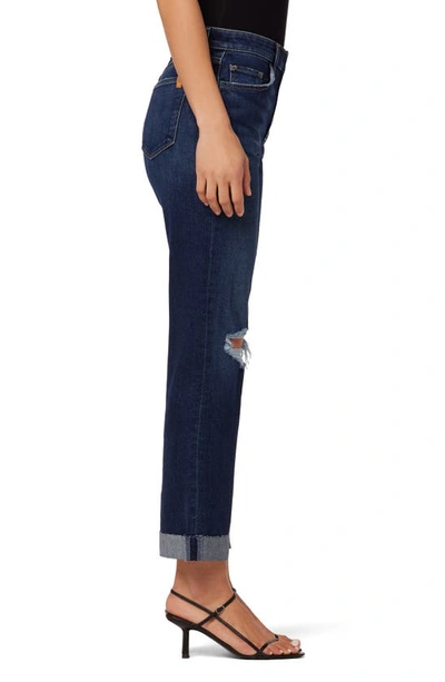 Shop Joe's The Niki Ripped Roll Hem Boyfriend Nonstretch Jeans In Biloxi