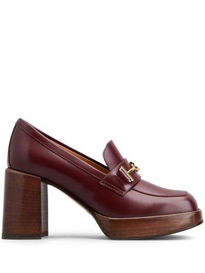 Shop Tod's 90mm Leather Pumps In Red