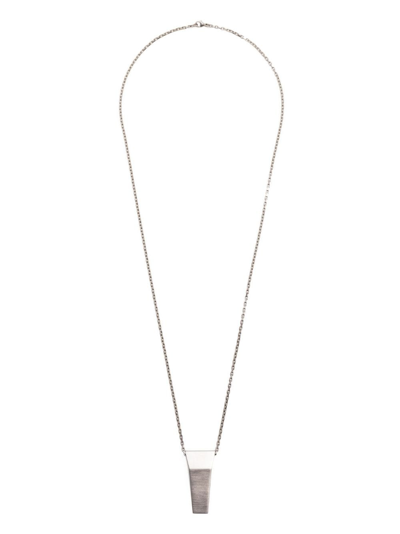 Rick Owens Logo-engraved Chain Necklace In Silver