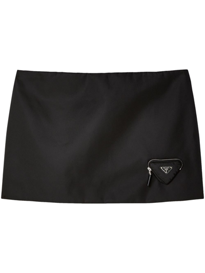 Black Triangle-plaque recycled-fibre belt bag, Prada