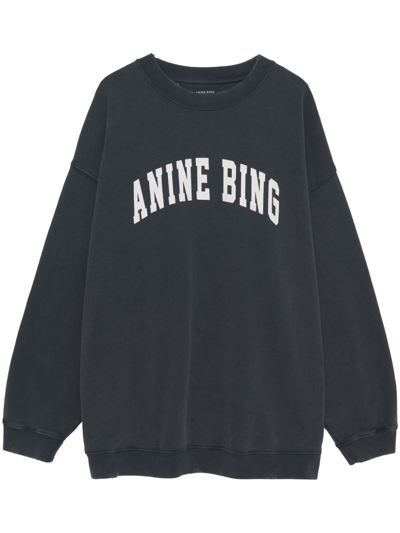 Shop Anine Bing Tyler Organic-cotton Sweatshirt In Grey